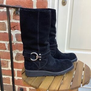 Coach Virtue Suede Boots Black SZ 8.5